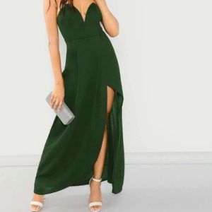Strapless Dark Green Maxi Dress